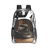 JBYJBX American West Rodeo Hat Print - Mochila transparente de gran capacidad para viajes, senderismo, trabajo, bolsa transparente con bolsillo