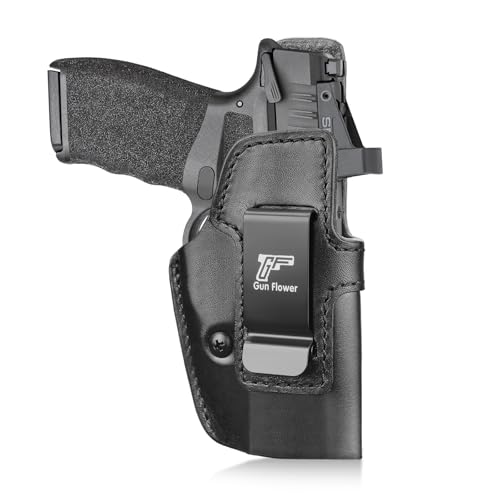 GUN & FLOWER IWB Leather Holster for Springfield Hellcat Pro/Comp, Hellcat RDP - Optic Cut -