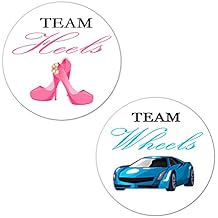 Team Heels Wheels Gender Reveal Party Stickers,2.5 Inch Party Stickers Decorations Supplies Favors Voting Glossy120 Pcs