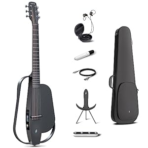 Enya NEXG 2 Acoustic-Electric Guitar Carbon Fiber Travel Smart Audio Guitar with 50W Wireless Speaker, Wireless Microphone, Hi-Fi Monitor Earphones, Footswitch, Charging Stand, and Gigbag