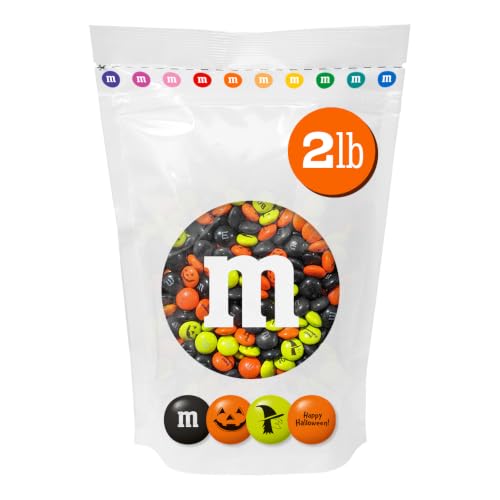 M&M’S WORLD Pre-Printed Halloween Candy - 2lbs of Bulk Candy in Resealable Pack for Halloween Party, Trick or Treat Favor, Halloween Dessert Decorations, Tasty Snacks for DIY Party - image 1