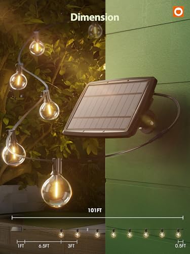 addlon 100FT Solar String Lights with G50 Bulbs & USB Charging — view 6