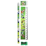 Papeterie de Football (crayon, règle, gomme, taille-crayon) - Football Stationery Set
