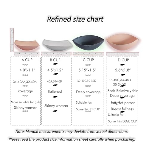 WMugthome 3 Pair Sewn Bra Pads Inserts for Women's Sports Yoga Bra to Hide Nipples or Bra Inserts Push Up2