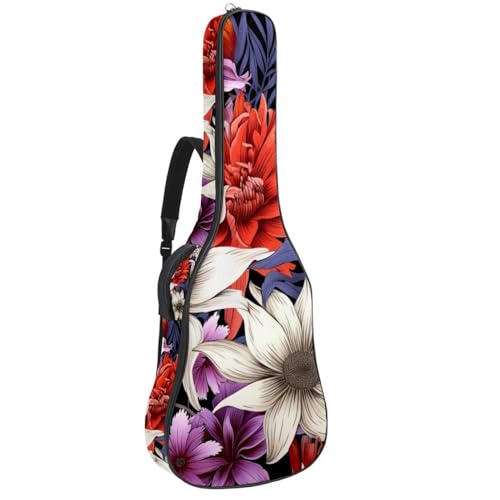 Protégez votre guitare de la pluie avec ce sac étanche multi-poches à fleurs