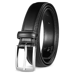 Milorde Men’s Genuine Leather Dress Belt, Handmade, 100% Cow Leather, Fashion & Classic Designs for Work Business and Casual
