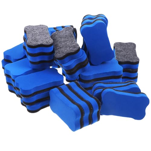 DIKACA 36 Piezas Toallita de placa magnética Borrador para pizarra tiza negro ser oficina borrador de borrado en seco portátil borradores de borrado en seco Eva Blue