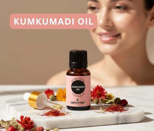Image of Earth N Pure Kumkumadi Oil for Face Glow & Skin Care - 100% Pure Oil for Even Skin Tone & Radiant Skin - Ayurvedic Kumkumadi Tailam - 15ml