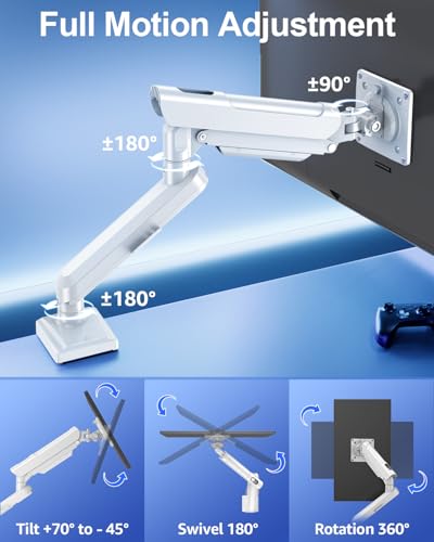 Support pour moniteur PC 13-32 pouces ELIVED EV6011W blanc avec bras de fixation VESA orientable - 3