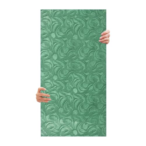 3D Kendinden Yapışkanlı Duvar Kağıdı Yeni Nesil Akustik Keçe Panel Modern Desen 52x98 cm (Yeşil, 2 Adet 1 m²)
