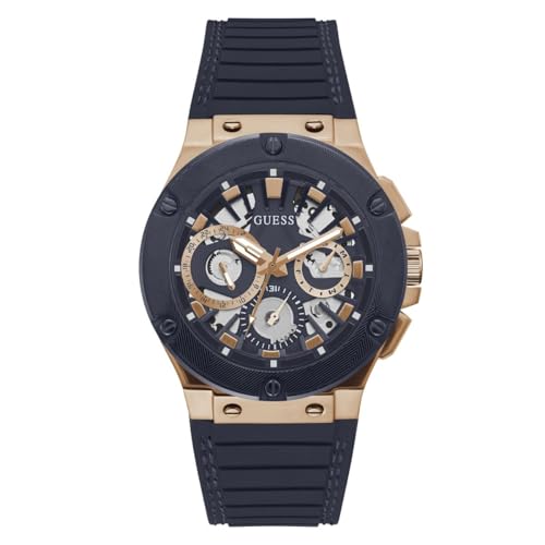 Image of Guess Round 44mm Navy Dial Analog Men Watch - GW0487G4