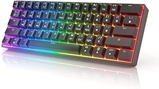 HK GAMING GK61 Mechanical Gaming Keyboard - 61 Keys Multi Color RGB Illuminated LED Backlit Wired Programmable for PC/Mac Gamer Tactile (Gateron Optical Brown)