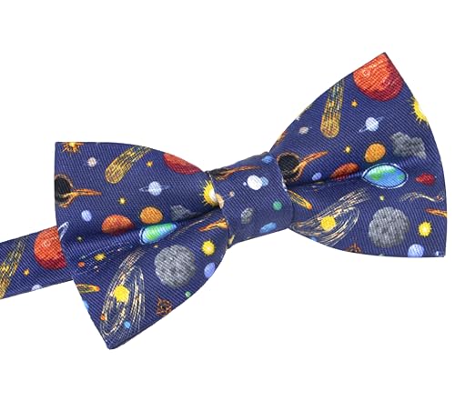 Image of Colorful Fun Pattern Pre-Tied Bow Tie Mens Floral Space Adjustable Bowtie