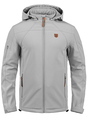 Preisvergleich Produktbild Indicode Jonas Herren Softshell Jacke Funktionsjacke Übergangsjacke Mit Abnehmbarer Kapuze Und Fleece-Futter, Größe:XL, Farbe:Light Grey (901)