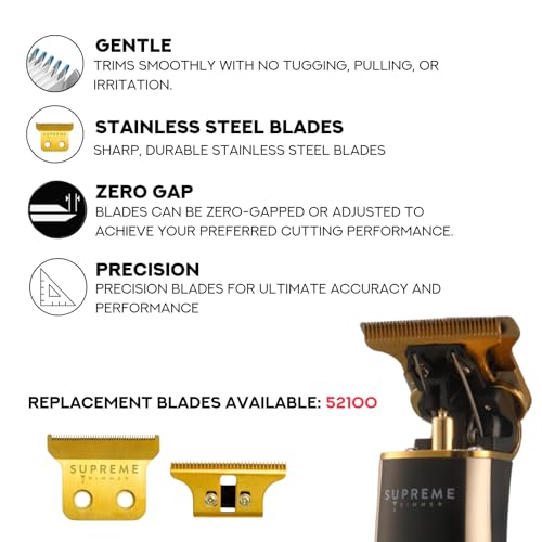 Image of Supreme Trimmer 2-in-1 Pro Clipper & T-Shaper Combo | Professional ST5200 Beard Trimmer STC5030 Hair Clipper Barber Kit | Gold