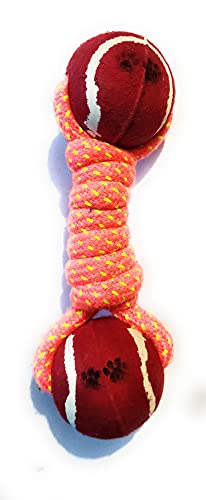 Image of Chew Dog Toys Knotted Dumball Cotton Poly Mix Chew Toys Pack of 2 - Suitable for Small and Medium Puppies Improve Dental Health Hand Made Toys