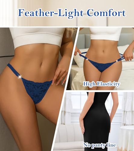 Image of Banamic Sexy Thongs for Women G-String Thongs with Double Straps Panties