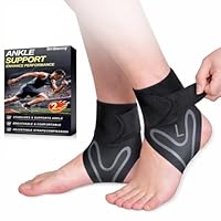 DiviDermy 2 StüCk Sprunggelenkbandage, Verstellbare KnöChelbandage, Flexible & Breathable, Stabilisierung & Schutz, FüR FußBall Laufen Radfahren, MäNner Und Frauen, L