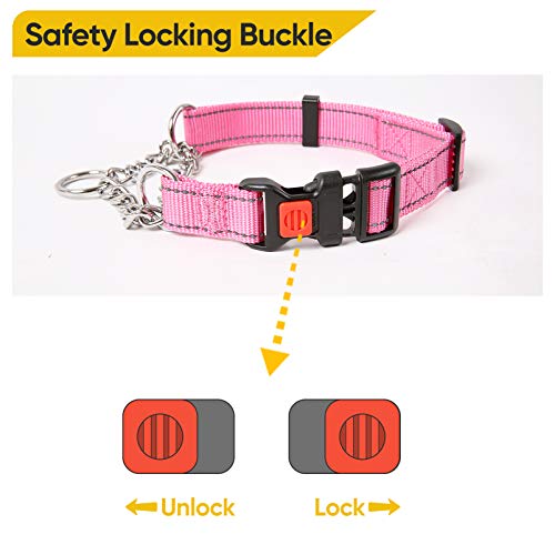 Timos Martingale Dog Collar For Small Medium Large Dogs With Safety Locking Buckle Reflective Adjustable Stainless Steel Chain Dog Collars #TOP2