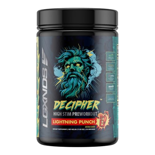 Image of Decipher High Stim Preworkout Powder Energy, Focus & Pump Support for Men & Women | Premium Gym Supplement for Strength, Endurance & Performance | Lightning Punch, 25 Servings