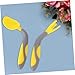 YARNOW 1 Set Training Tableware Fork and Spoon Utensils for Non Slip Handle for Learning to Yellow