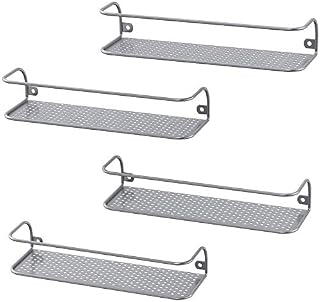 Spice Herb Jar Rack Holder, 4 Pack Metal Wall Mount Spice Racks Organiser Cabinets Cupboard, Hanging Kitchen & Pantry Shelf for Spice