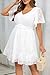 Pinup Fashion White Plus Size Dress Summer Graduation Casual Bridal Shower Easter Floral Lace Flutter Sleeve Smocked Short Dresses 2025