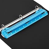 WorkLion Hole Puncher 3 Ring – Blue Portable Metal Hole Punch Single for Binder, 5 Sheet Capacity