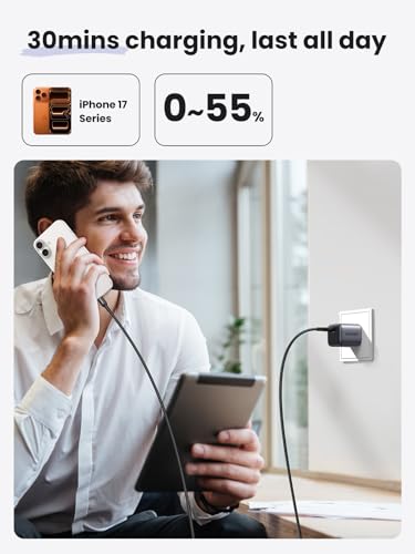 Image of UGREEN 30W USB C Charger for iPhone 17, Nexode Foldable GaN PPS Compact Fast Wall Charger Block, USB-C Power Adapter for iPhone 17 /16 /15 /14, Galaxy S26 /S25 /S24 /S23, MacBook Neo /Air, Black