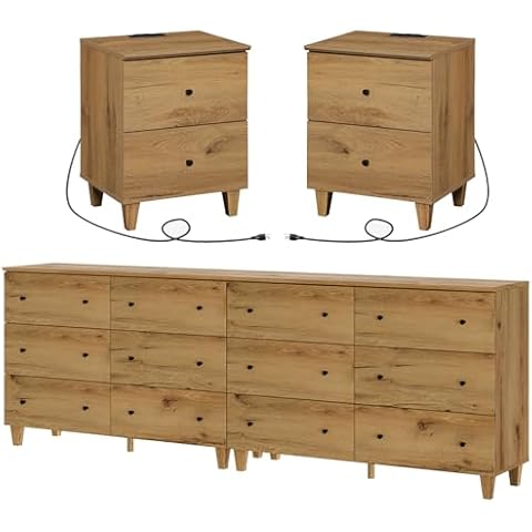 WAMPAT 4-Piece Dresser and Nightstands Set Cover