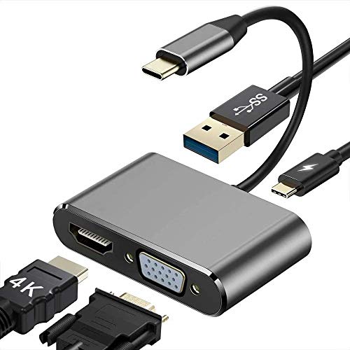 Weton Adattatore VGA da USB C a HDMI, Hub 4 in 1