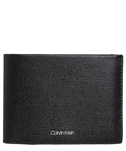 Portefeuille homme Calvin Klein Ck Median Trifold en cuir noir avec porte-monnaie intégré