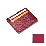 Carteira Slim, Porta Cartão e CNH, Couro, Múltiplos Compartimentos Premium, Vermelho Escuro
