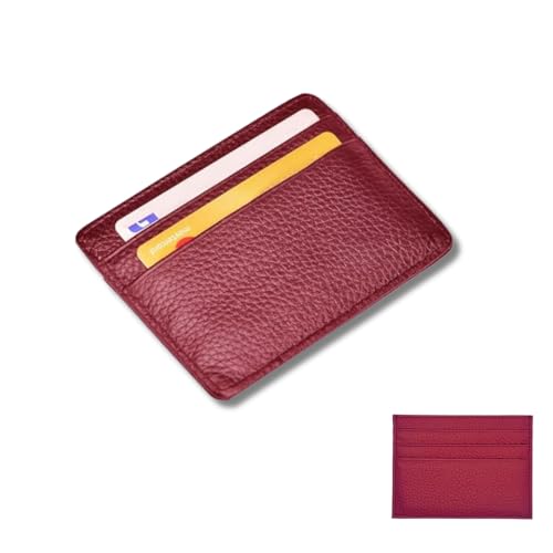 Carteira Slim, Porta Cartão e CNH, Couro, Múltiplos Compartimentos PREMIUM (Vermelho Escuro)