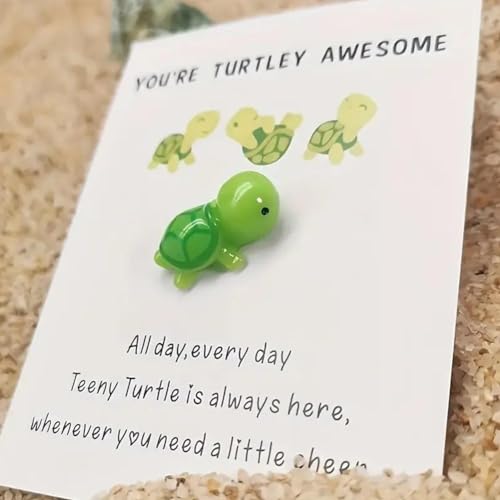 Emotional Support Turtle Gifts, You're Turtley Awesome Pocket Turtle Hug Lovely Cute Turtle Shaped Card Friendship Gift, A Card with A Turtle Ornament3