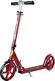  Ferrari Erwachsener Roller Große Räder Faltbar City-Roller Für Erwachsene und Kinder Rot Schwarz Tretroller