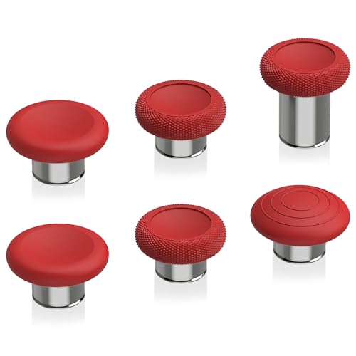 Image of eXtremeRate 6 in 1 Metal Thumbsticks Replacement for Xbox Elite Series 2 Controller, Swappable Magnetic Joysticks Accessories Parts for Xbox Elite Series 2 Core Controller - Passion Red