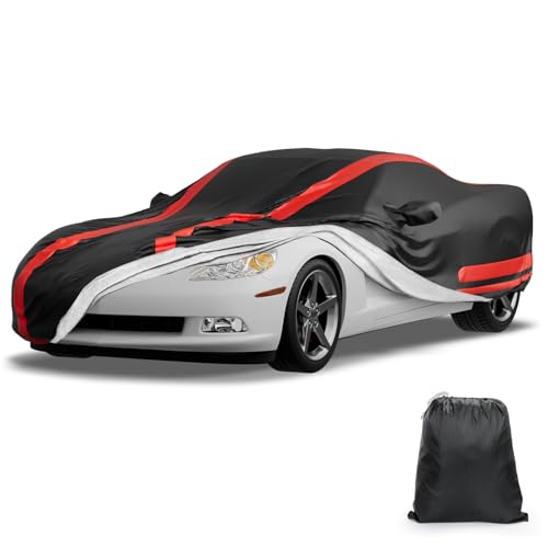 Image of JOYTUTUS Car Cover Compatible with 2005-2013 Corvette C6 Stingray /Z06 /Z51, Soft Cotton Inner Waterproof All Weather Indoor Outdoor Car Cover