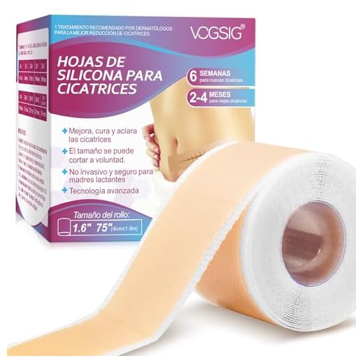 Hojas de silicona de primera calidad para cicatrices, tratamiento profesional flexible para cicatrices de cesárea, queloides, cicatrices quirúrgicas, y acné, cinta eficaz para cicatrices(4cmx1.9m)