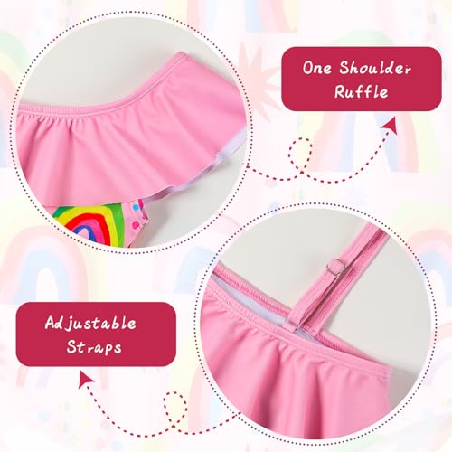 Image of Girls One Piece Swimsuit, Quick Dry Cute Bathing Suit for Kids, Comfortable Swimwear for Beach for 5-12 Years