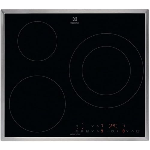 Electrolux LIT6346M Piastra a induzione, 60 cm, 3 Zone di cottura, Funzione Pausa, 3 Livelli di Intensità, Funzione PowerBoost, Riscaldamento Rapido, Sistema Hob2Hood, Timer, Telaio Inox