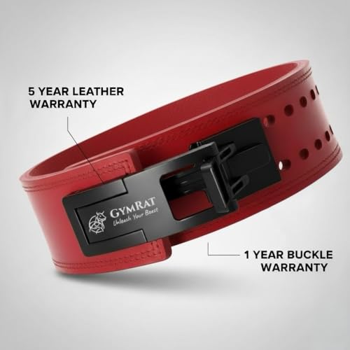Image of GYMRAT RED EDITION 13MM Adjustable Weightlifting Lever Belt for Man and Women, Weightlifting with Adjustable Heavy Duty Buckle, Professional Weight Lifting Belt