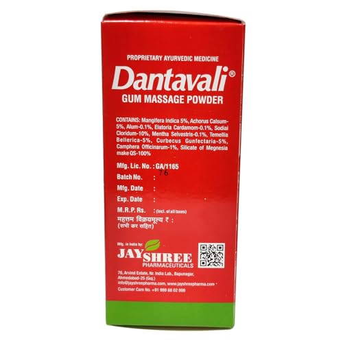 Image of Ayurvedic Danta-Valii Gum Massage Powder For Healthy & Strong Teeth | Complete Oral Care For Mouth, Teeth & Gums | Net Weight - 100g | Pack of (1)