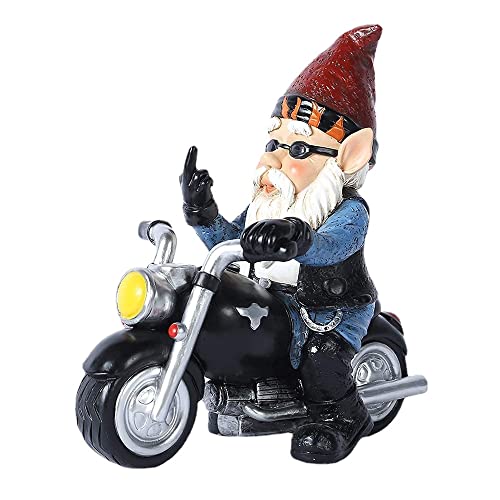 Humloiv Naughty Garden Gnome Statue Riding A Motorcycle Resin Halloween Wizard Statue Home Garden Yard Lawn Sculpture Decor Gift (Riding A Motorcycle) #TOP25