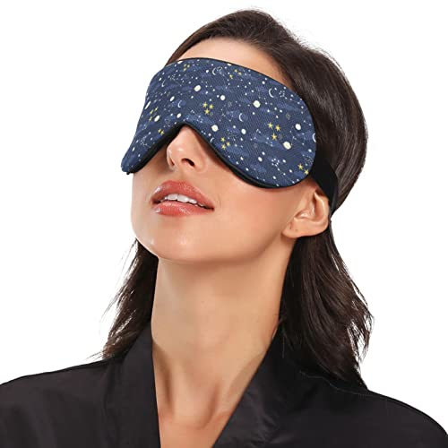 Ellitarr Eye Mask For Sleeping Blindfold Light Blocking Sleep Mask For Men Women Sleep Masks Soft And Comfortable Eye Cover For Travel Eye Shades Adjustable Strap Galaxy Navy #TOP2