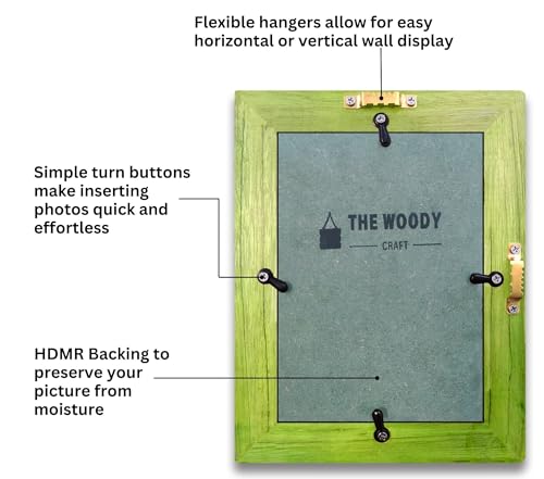 Image of Photo Frame 5x7 inch | Frames for Wall Decoration | mini Frames | Green Wooden Frame for Wall | Stylish Home and Office Decor, Best Gift for Friends (5x7 inch, Green)