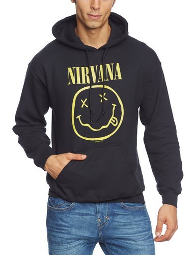 Collectors Mine Nirvana-Smiley Sweat-Shirt Homme - Les Beatles, Paul McCartney, John Lennon, RIngo Starr, George Harrison Collectors Mine Nirvana-Smiley Sweat-Shirt Homme