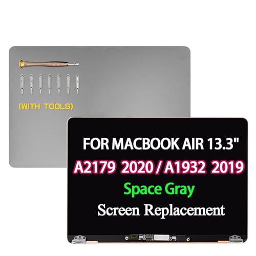 Image of 13.3 inch for MacBook Air Retina 2020 A2179 EMC 3302 MVH22 MVH42 MVH52 MWTJ2 MWTK2 MWTL2 LCD Screen Replacement Display Full Top Complete Assembly 2560x1600 (Space Grey)