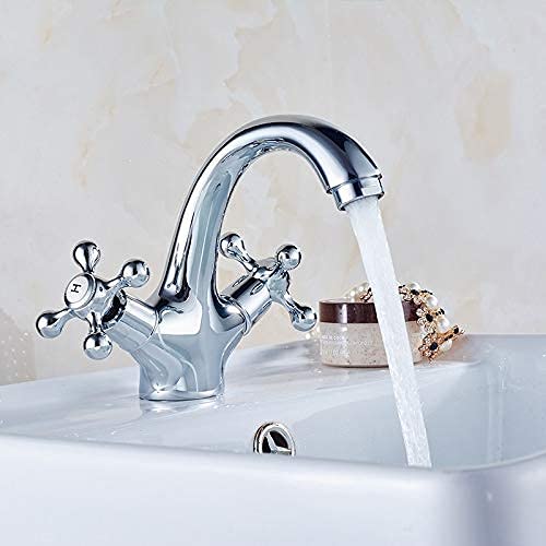 Mitigeur d'évier de salle de bain double levier eau chaude - 2