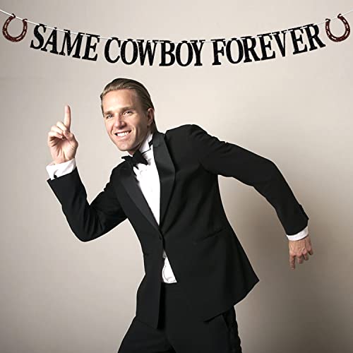 Image of Same Cowboy Forever Banner, Country Western Bachelorette /Funny Bridal Shower Decorations /Hen Party Bunting Sign, Bachelorette Party Decoration Supplies